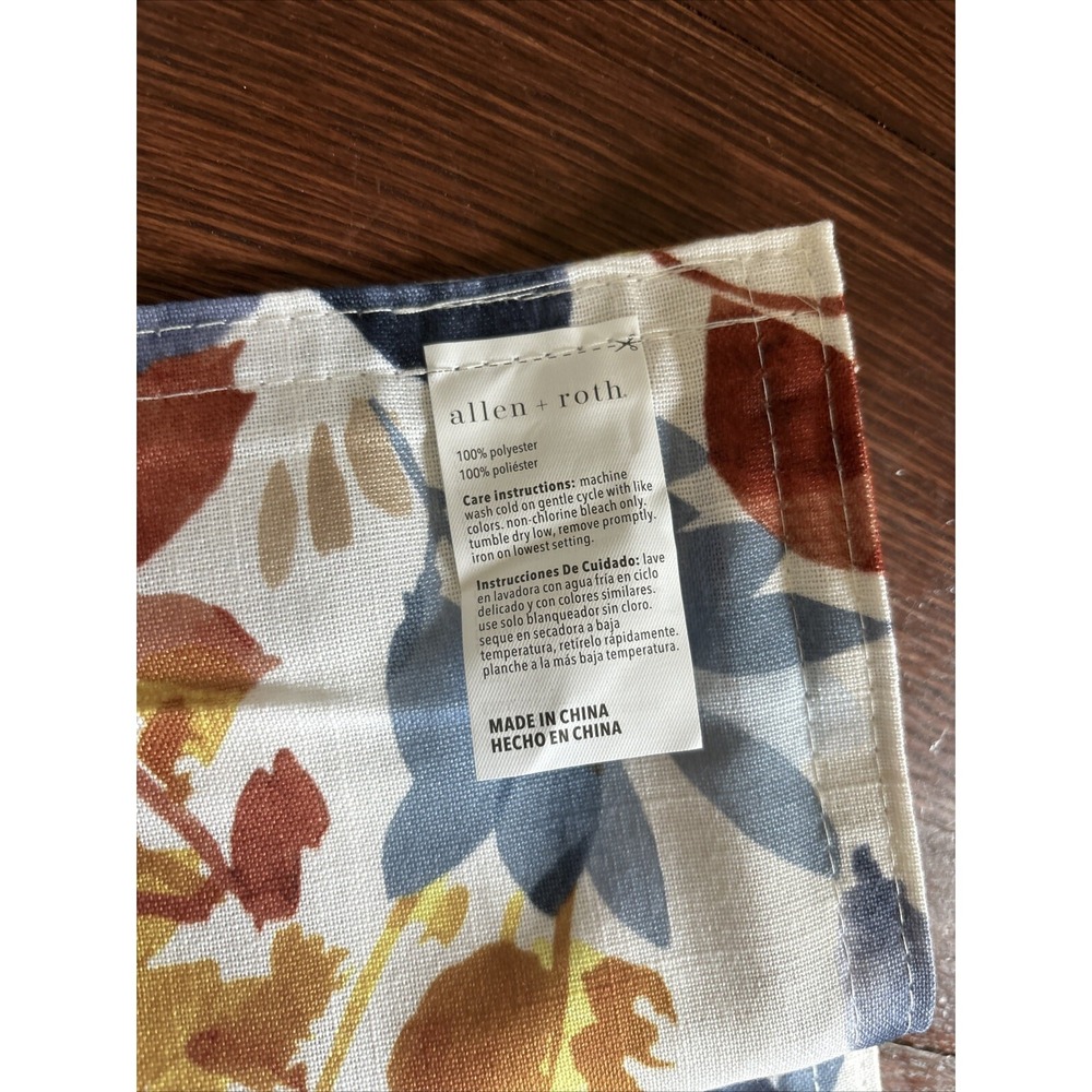 Allen + Roth Fall Floral With Blue 14"x72" Table Runner New Model R-CLLEAF-999 - Picture 4 of 5